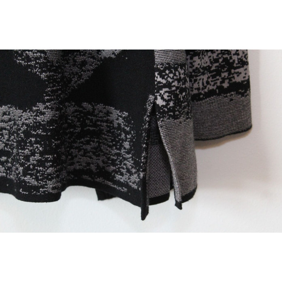 NWT Ming Wang Relaxed Fit Cozy Knit Cardigan Black Gray Petite Small PS H13896 - Picture 9 of 10